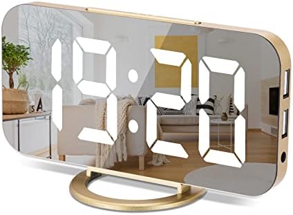 Sukeen Digital Alarm Clock, Modern Mirror Desk Wall Clock by Sukeen