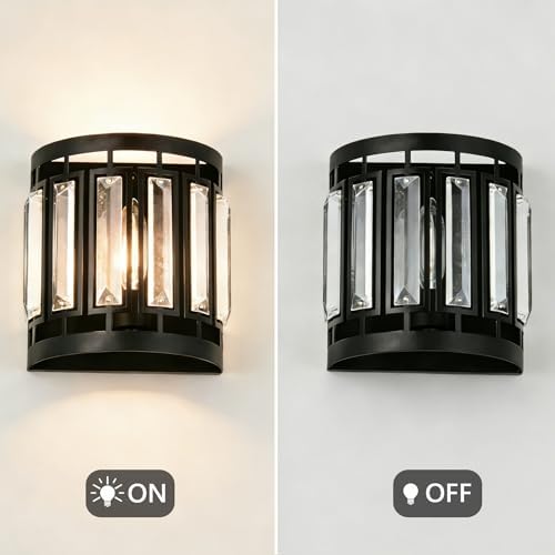 Modern Wall Sconce Set of 2, Crystal Wall Sconces Lighting - Image 6