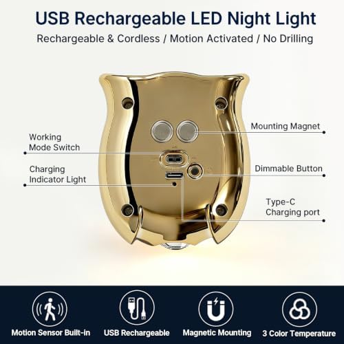 Sensor Motion Night Light: Cute Rechargeable Owl Lamp - Image 5
