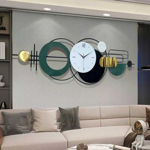 59"Oversized Wall Clock for Living Room, Large Modern Metal Wall Art by IronelleMetalWallArtAdor