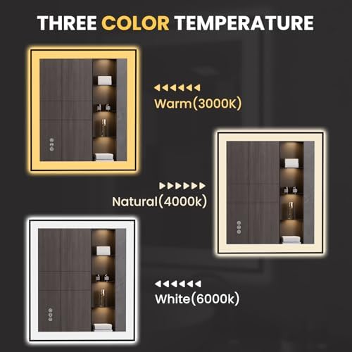 LOAAO 28"X32" LED Bathroom Mirror Black Framed - Image 6