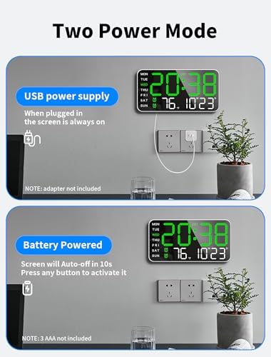 MASHI 8.4" Digital Clock, Desk Alarm Clock - Image 5