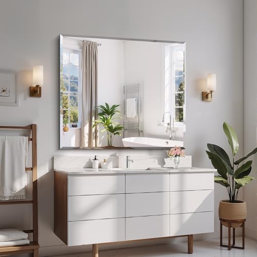 CILIBER Beveled Bathroom Mirror, 36x40 Large Bathroom Mirrors - Image 5