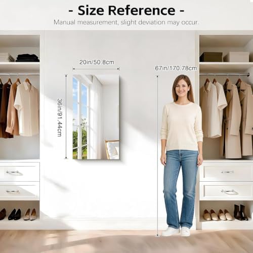 CILIBER Frameless Mirror, 20x36 Rectangle Bathroom Vanity Mirror - Image 3