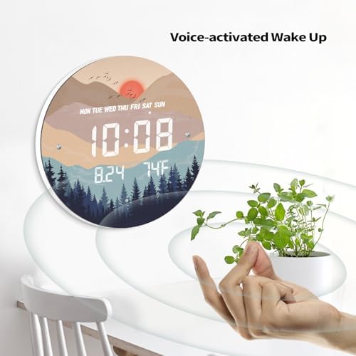 Digital LED Wall Clock for Home & Office, Wilderness Sunset - Image 5