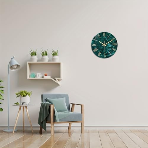 Teal Wall Clock Battery Operated 14 Inch - Image 5