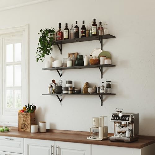 WOPITUES Long Wall Shelves 32″W x 8″D, Floating Book Shelves Max Load 65lbs - Image 2
