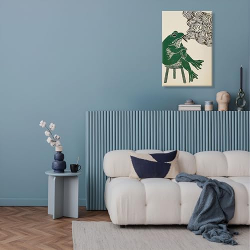 Wframed Smoking Frog Canvas Wall Art 16x20in - Image 4