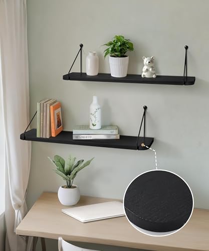 Afuly Black Floating Shelves for Wall, 24in Shelf - Image 5