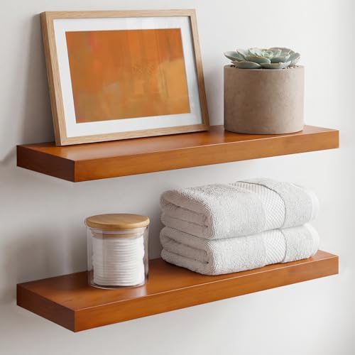 Homeforia 20 Inch Floating Shelves, High-End Solid Pine Wood by Homeforia