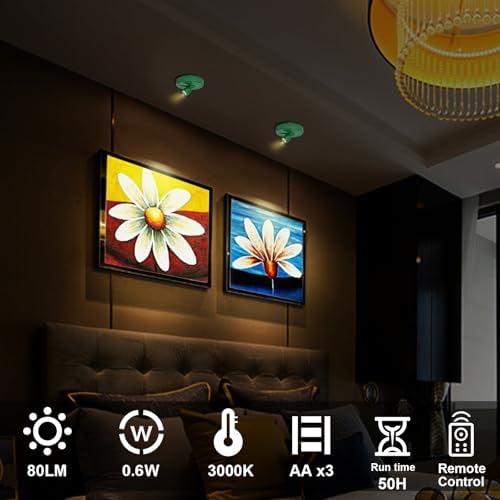 HAMVIDNE Wireless LED Spotlight, Battery Powered Indoor Plant Tree Up Light - Image 5