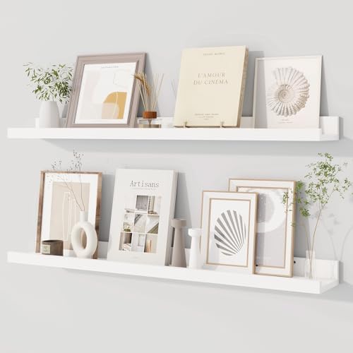 Dreamland Picture Ledge Shelf for Wall, Floating Shelves Set of 2, 32 Inch Long by Dreamland