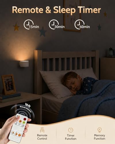 Rechargeable Wall Sconces with Remote, Magnetic Wall Lights - Image 3