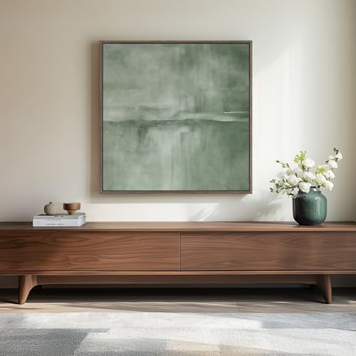 Framed Modern Green Abstract Wall Art Decor by Cuspin