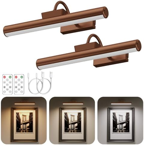 13" Wireless Picture Lights for Wall, Rechargeable Art Light by Skairipa