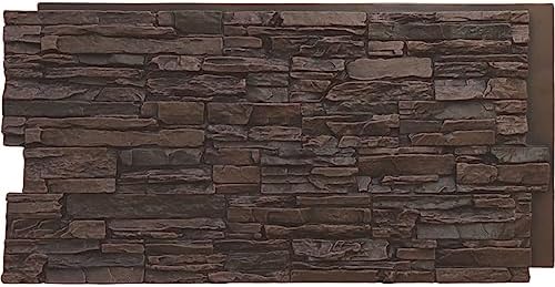 EverStone Canyon Ridge Faux Stone Panel, 45 3/4"W x 24 1/2"H x 1 1/4"D by EkenaMillwork