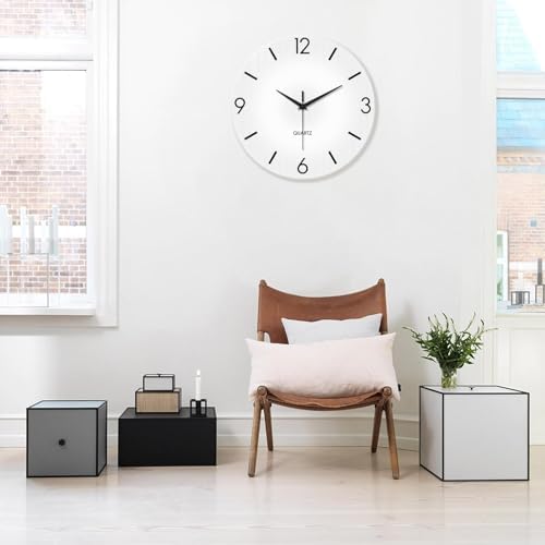 XFM Modern Simple Wall Clock 12 Inch Silent White - Image 3