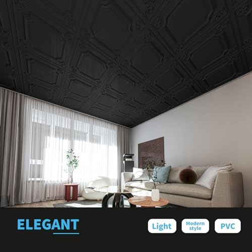 Art3d 12-Pack Waterproof PVC Drop Ceiling Tiles, 24 x 24 in - Image 3
