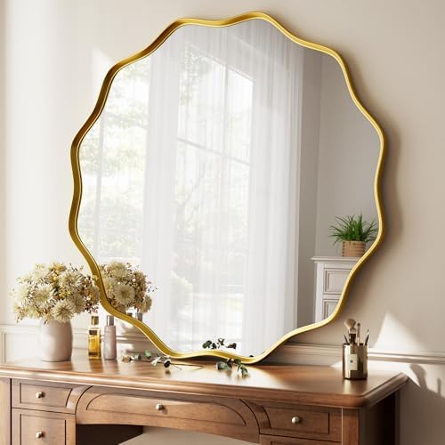 Gold Scalloped Circle Mirror - Image 6