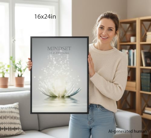 Framed Lotus Wall Art, Mindset is Everything Bathroom Decor - Image 7