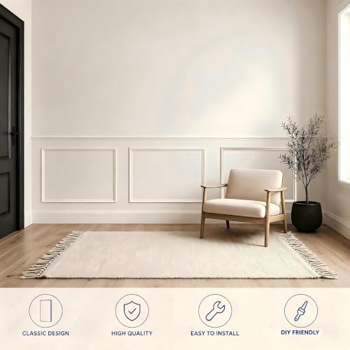 3 Set Peel and Stick Wall Molding Kit, Pre Cut Wainscoting Panels - Image 4