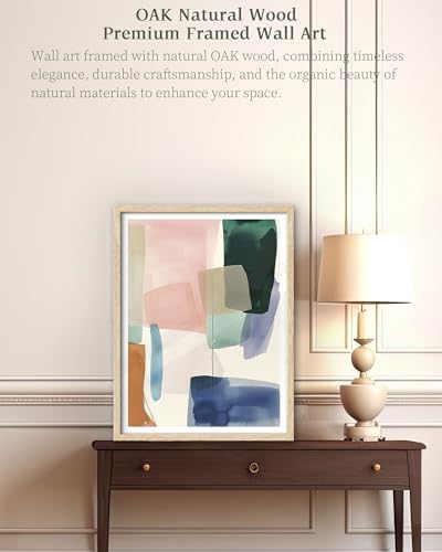iHery 12x16in Blue Green Geometric Framed Abstract Wall Art - Image 2