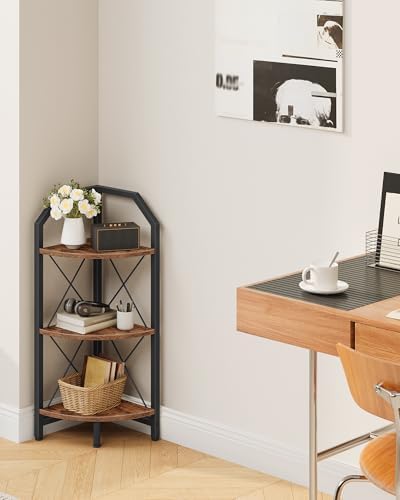 CHOEZON 3-Tier Corner Shelf, Industrial Corner Bookshelf, 35.4" Storage Stand - Image 7