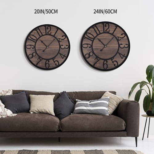LEIKE Large Wall Clock, Non Ticking Silent, Battery Operated Big Round Modern - Image 4