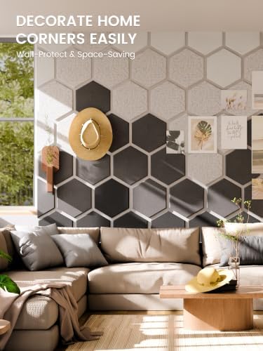 Fluxynara 8-Pack Hexagon Felt Bulletin Board Tiles, Concrete Echo-1 - Image 4