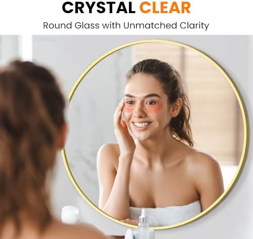 TRAHOME Gold Round Bathroom Mirror, 2 Pack 22” Vanity Circle Wall Mirror - Image 3
