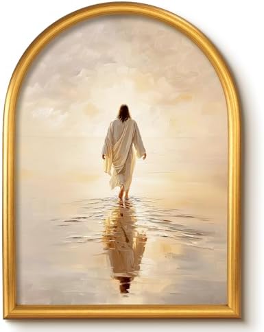 VIYYIEA Vintage Christian Wall Art, Jesus on Water Famed Artwork 12×16 In by VIYYIEAART