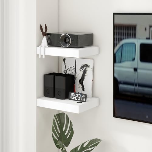 FLYJOE 12 Inch Deep Floating Shelves, 16 Inch White Wall Shelves Set of 2 - Image 7