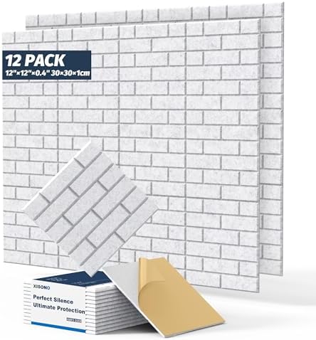 12Pack wall panels, 3D Brick Pattern Sound Proof Panels by Xisono
