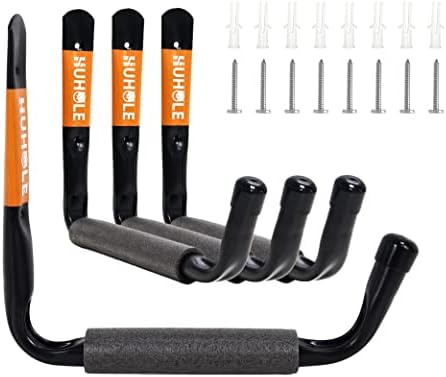HUHOLE 4 Pack 9.8 Inch Jumbo Garage Storage Hooks by HUHOLE