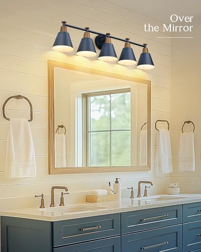 FEMILA 5 Light Bathroom Vanity Light, 37.4" Bathroom Lighting Fixtures Over - Image 4