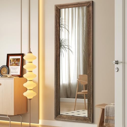 AAZZKANG Hanging Mirror Full Length Vintage Large Mirrors Wooden Framed 71"x30" - Image 4