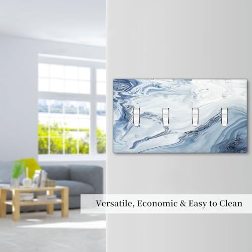 Light Switch Covers Blue Marble Pattern Quad Toggle 4 Gang Wall Plate - Image 7