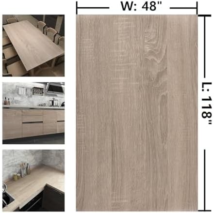 Boobest 48x118inch Extra Wide Light Brown Wood Wallpaper Peel and Stick - Image 7