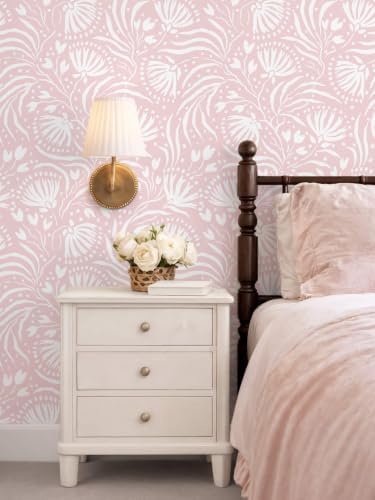 Ismoon Boho Peel and Stick Wallpaper Pink Floral Contact Paper Boho Stick on - Image 2