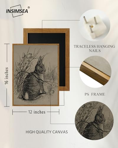 InSimSea Framed Canvas Prints Art, Easter Bunny Decor, French Country Farmhouse - Image 4