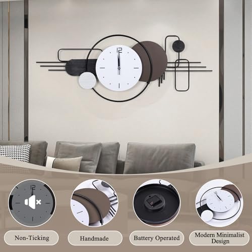 Decorative Wall Clocks for Living Room Decor Large Modern Metal Wall Art - Image 4