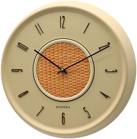 DODEKA Wall Clock 12inch 22013 Polyresin Round Shape Bamboo Weaving Dial by DODEKA