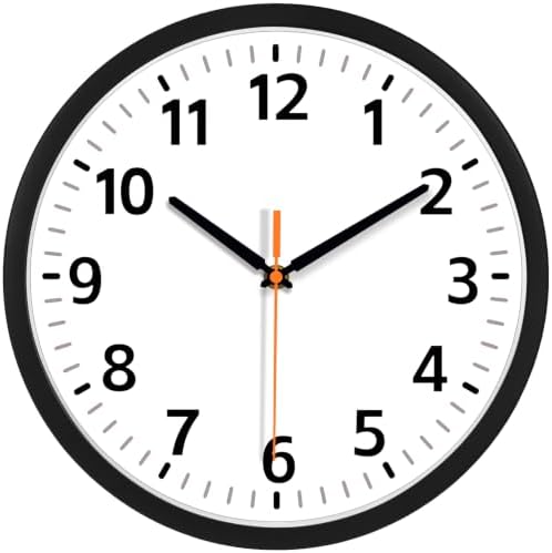 10" Modern Silent Wall Clock, Wall Clocks Battery Operated by MABPEDO