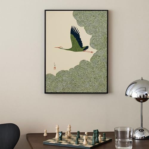 Japanese Flying Black Framed Wall Art Nature Bird Pictures Aesthetics Posters - Image 4
