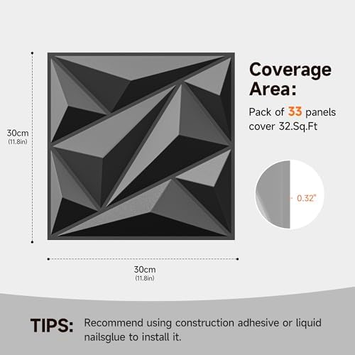 INMOZATA 3D Wall Panels, Diamond Textured PVC Accent Wall Panels - Image 2