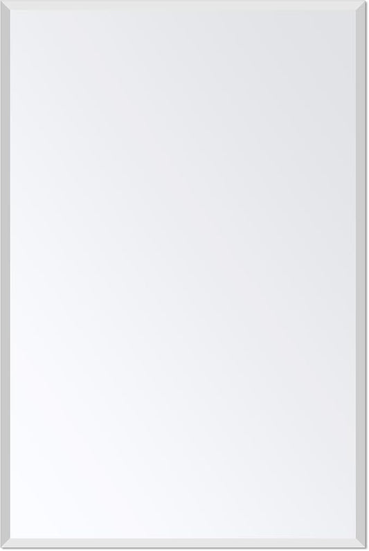 Frameless Bathroom Mirror for Wall, Rectangle Beveled Edge Mirror for Over Sink by Ruomeng