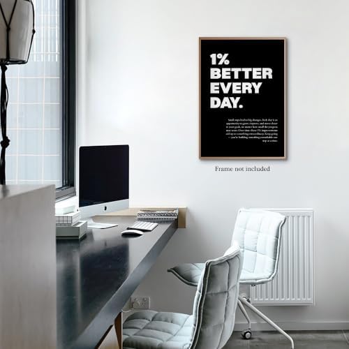 1% Better Every Day Motivational Canvas Wall Art, Growth Mindset Inspirational - Image 3