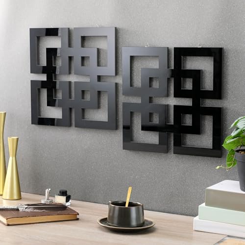Weysat 2 Pieces Silver Mirrored Wall Decor 11.8 x 11.8 - Image 2