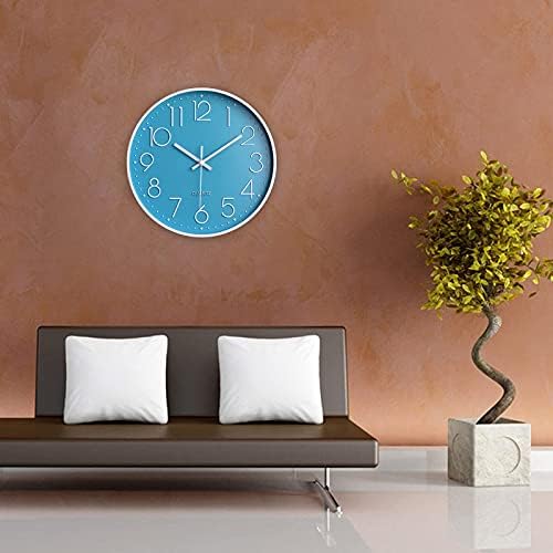 Lake Blue Vintage Style Non-Ticking Wall Clock, Battery Operated Quartz Analog - Image 6
