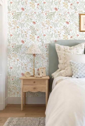Floral Peel and Stick Wallpaper Vintage Botanical Contact Paper 17.3" x 197" - Image 2